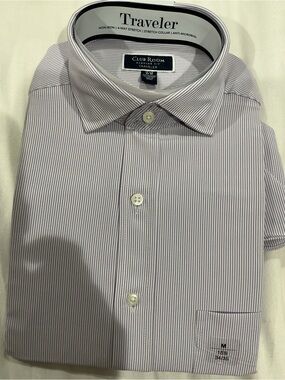 Club Room Men’s Light Purple Pinstripe Dress Shirt 15.5/34-35 Regular Fit NWT